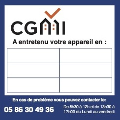 Étiquette ENTRETIEN APPAREIL - Lot de 2000 ex