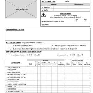 PECDM_0011_02 Traçabilité du traitement des DM avant autoclavage CHIRURGIE VISCERALE par 500 ex