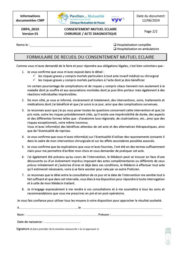 LIASSES ADMISSION PATIENT - Juillet 2025 - Hospitalisation Conventionnelle par 500 ex (CAISSE de 250 ex) – Image 8