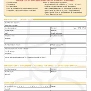 ENR-ADM-005 <br> Fiche de préadmission HOSPITALISATION par 1000 ex