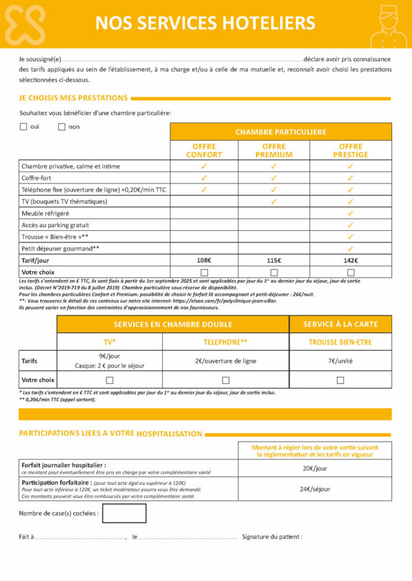ENR-ADM-005 <br> Fiche de préadmission HOSPITALISATION par 1000 ex – Image 2
