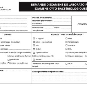 JVL-ENR-320 - Demande d'EXAMENS par 500 ex (sur devis).
