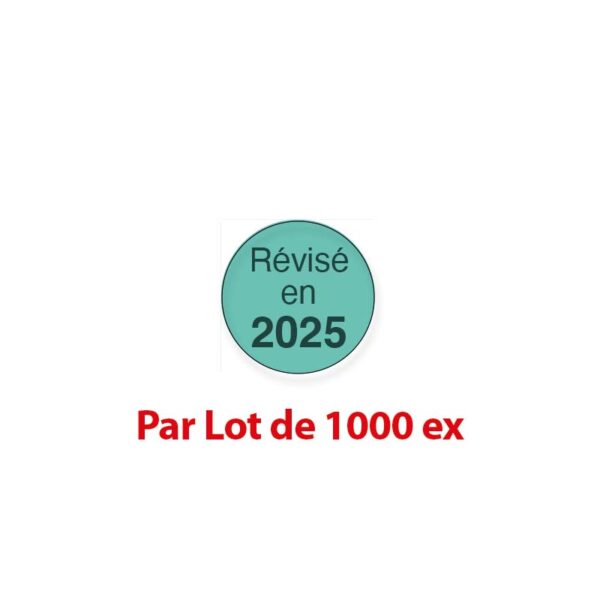 Pastille "Révisé en 2025" Lot de 1000 ex