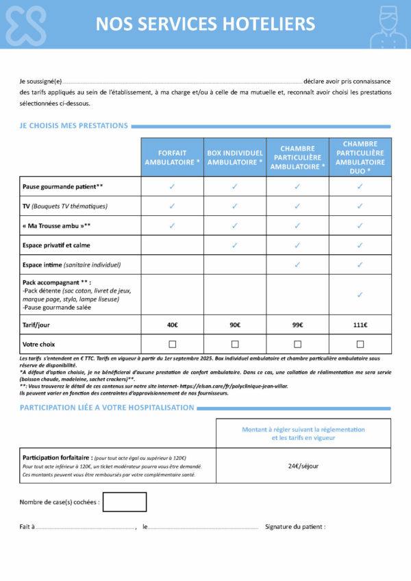 ENR-ADM-004<br> Fiche de préadmission AMBULATOIRE par 1 000 ex – Image 2