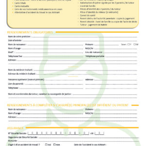 JVL-ENR-297 <br> Fiche de préadmission HOSPITALISATION par 1000 ex (sur devis)