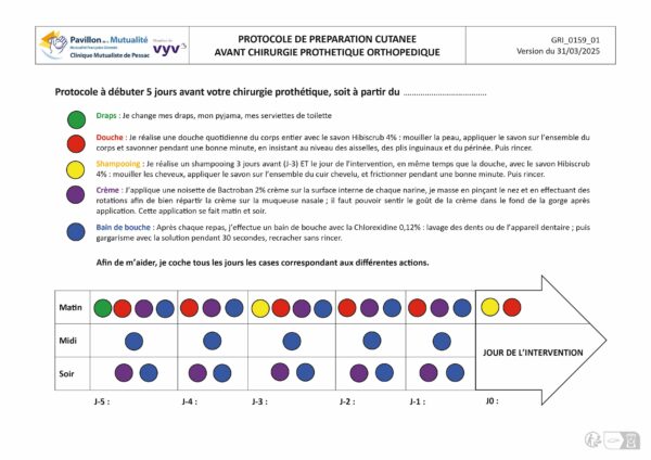 GRI_0159_01 Protocole de préparation cutanée avant chirurgie Prothétique Orthopédique par 500 ex