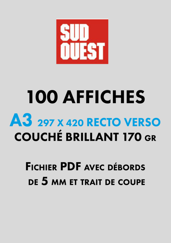 AFFICHES A3 par 100 ex