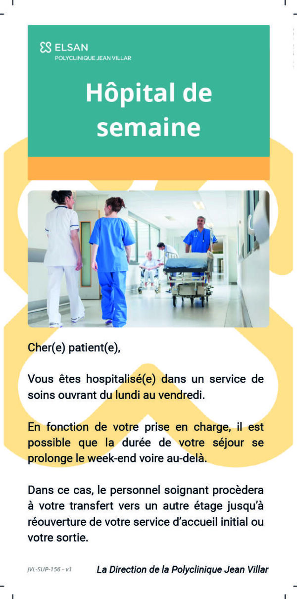 Flyer HOPITAL de SEMAINE par 600 ex (sur devis)