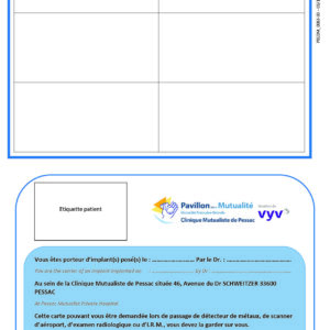 PECDM_0083_00 - Cartes porteur d'implant par 500 ex