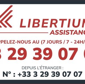 Autocollants LIBERTIUM ASSISTANCE par 100 ex