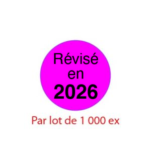 Pastille "Révisé en 2026" (AP) Lot de 1000 ex