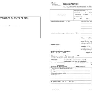 JVL-ENR-300 <br> Dossier anesthésie par 5 000 ex