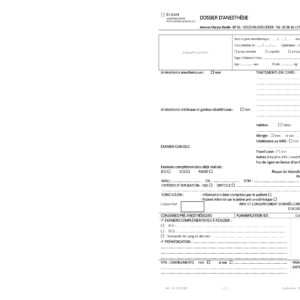JVL-ENR-300 <br> Dossier anesthésie par 5 000 ex