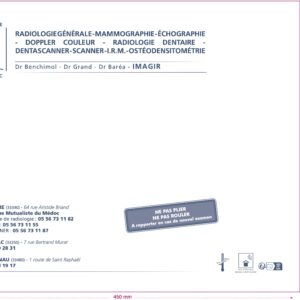 Pochettes RADIOLOGIE 370 x 450 mm par 100 ex